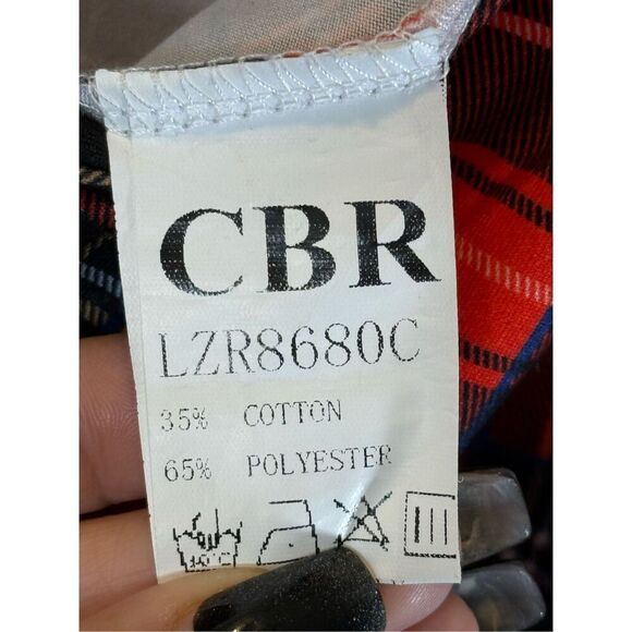 CBR Christmas Holiday Plaid Butt Button Flap Jumpsuit Romper Pajamas Women's S - Picture 8 of 16